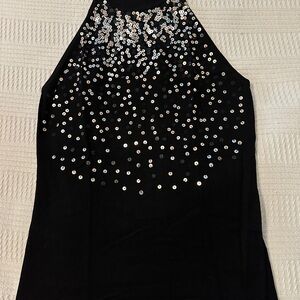 White House Black Market Black Sequin Top